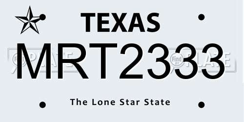 MRT2333 Texas License Plate