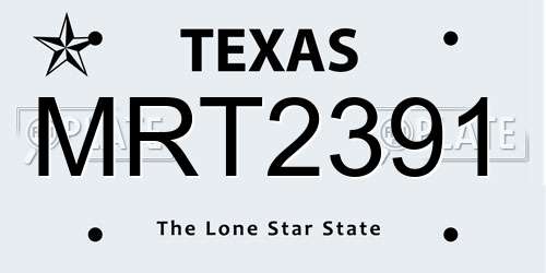 MRT2391 Texas License Plate