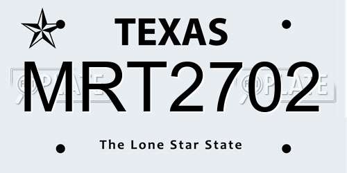 MRT2702 Texas License Plate
