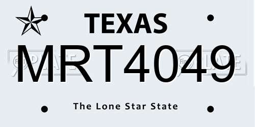 MRT4049 Texas License Plate