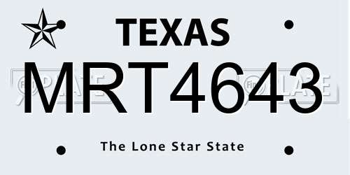 MRT4643 Texas License Plate