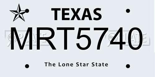 MRT5740 Texas License Plate