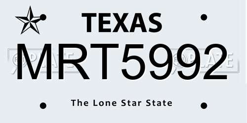 MRT5992 Texas License Plate