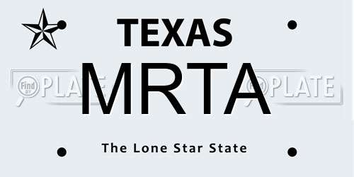 MRTA Texas License Plate