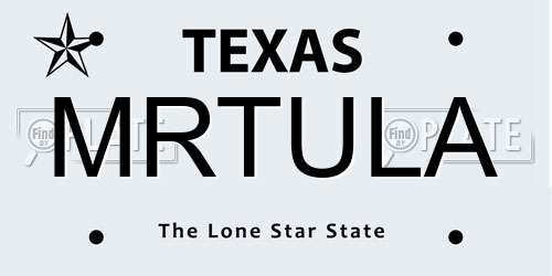 MRTULA Texas License Plate