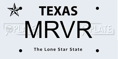 MRVR Texas License Plate