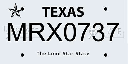 MRX0737 Texas License Plate