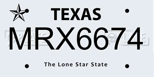 MRX6674 Texas License Plate