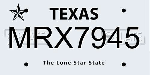 MRX7945 Texas License Plate