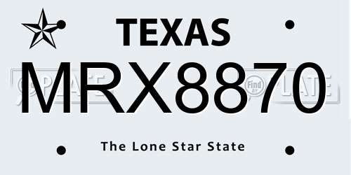 MRX8870 Texas License Plate