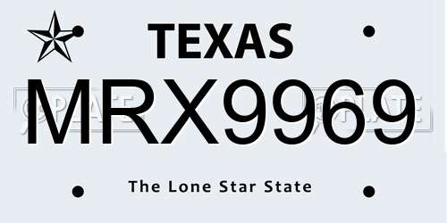 MRX9969 Texas License Plate