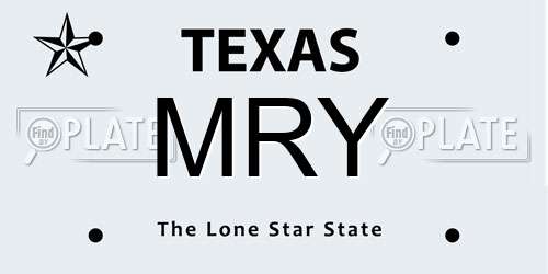 MRY Texas License Plate