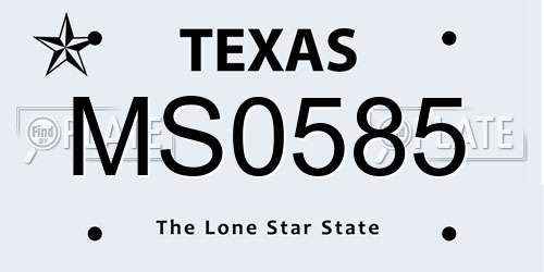 MS0585 Texas License Plate