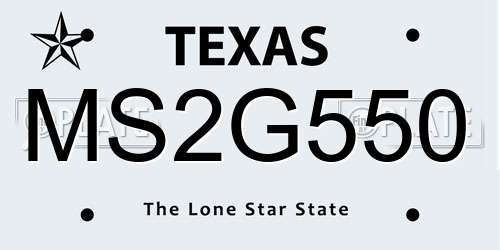 MS2G550 Texas License Plate