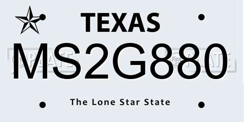 MS2G880 Texas License Plate