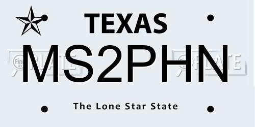 MS2PHN Texas License Plate