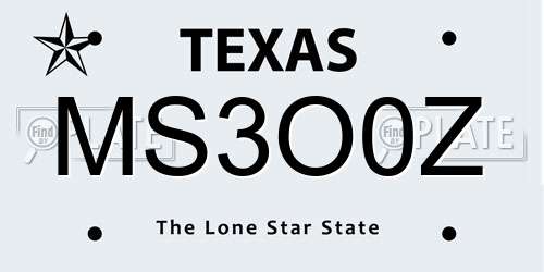 MS3O0Z Texas License Plate