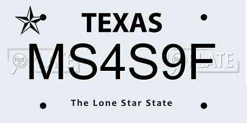 MS4S9F Texas License Plate
