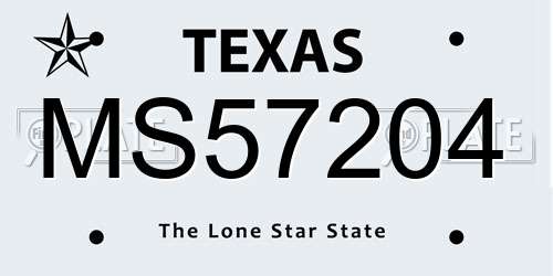 MS57204 Texas License Plate