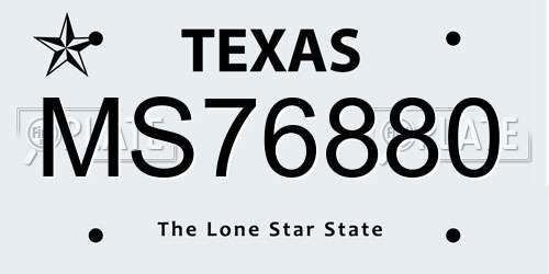 MS76880 Texas License Plate