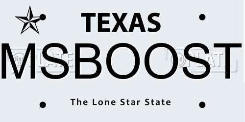 MSBOOST Texas License Plate