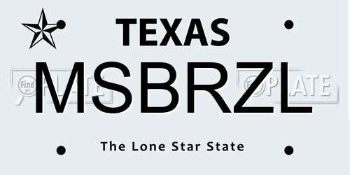 MSBRZL Texas License Plate