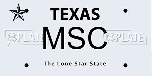 MSC Texas License Plate