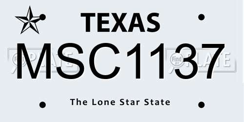 MSC1137 Texas License Plate