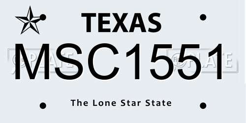 MSC1551 Texas License Plate