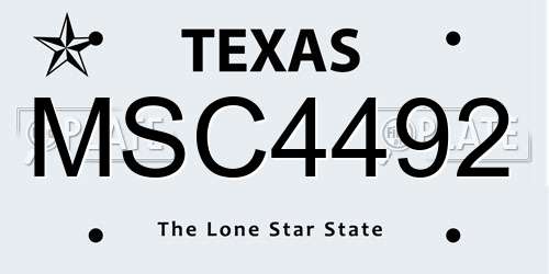 MSC4492 Texas License Plate