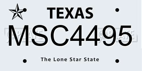 MSC4495 Texas License Plate