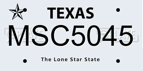 MSC5045 Texas License Plate