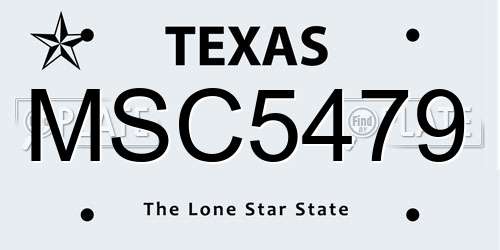 MSC5479 Texas License Plate