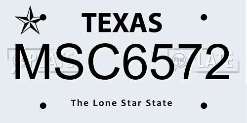 MSC6572 Texas License Plate