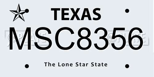 MSC8356 Texas License Plate