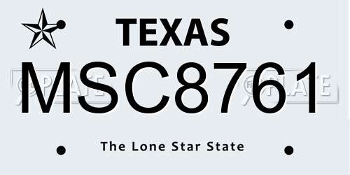 MSC8761 Texas License Plate