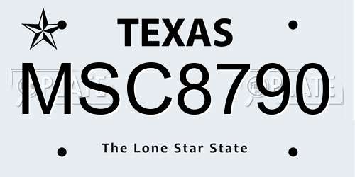 MSC8790 Texas License Plate