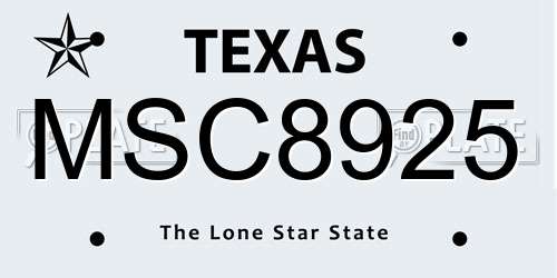 MSC8925 Texas License Plate
