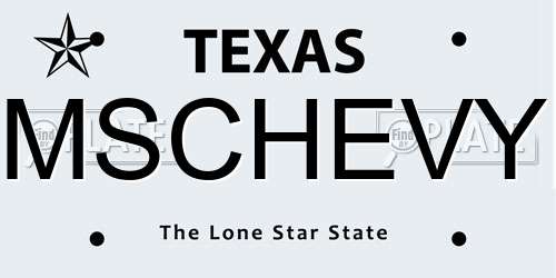 MSCHEVY Texas License Plate