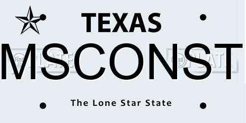 MSCONST Texas License Plate