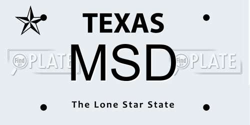 MSD Texas License Plate