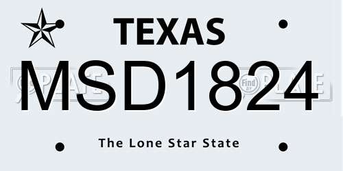 MSD1824 Texas License Plate