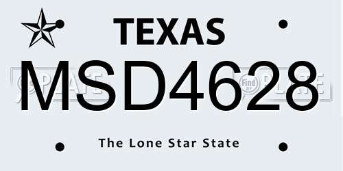 MSD4628 Texas License Plate