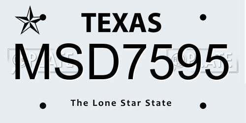 MSD7595 Texas License Plate