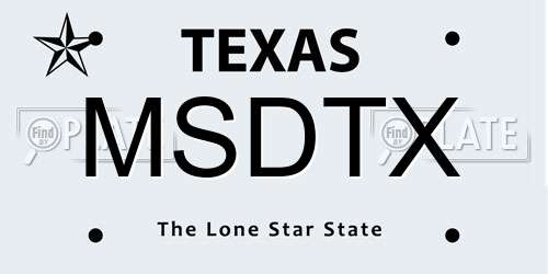 MSDTX Texas License Plate