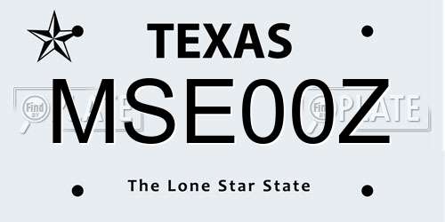 MSE00Z Texas License Plate
