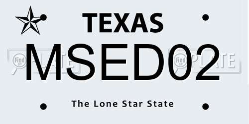 MSED02 Texas License Plate