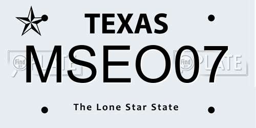 MSEO07 Texas License Plate