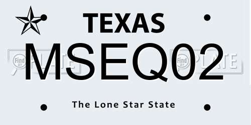MSEQ02 Texas License Plate