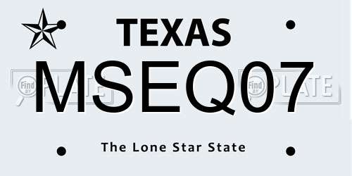 MSEQ07 Texas License Plate